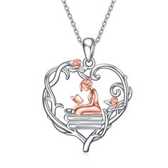 PRICES MAY VARY. Design: A girl sitting on a load of books having a cup of coffee beside, reading. Fine jewelry for women teen girls who likes reading. MATERIAL: 925 sterling silver, hypoallergenic, nickel-free, lead-free, cadmium-free and does not contain any allergic material, it is comfortable to wear. MEASUREMENT: pendant size: 22mm, rolo chain length: 18 inches chain with a 2 inches entender chain IDEAL GIFT: Comes with a jewelry box. Perfect gift for graduation, for yourself, loved one, fr Book Lover Jewelry, Book Pendant, Lover Necklace, Graduation Jewelry, Sterling Silver Anklet, Woman Sitting, Sterling Necklaces, Photo Locket, Agate Jewelry