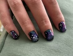 Crescent City Nail Art, Book Inspired Nails Designs, Throne Of Glass Inspired Nails, Velaris Nail Art, Sarah J Maas Nails, Velaris Inspired Nails, Crescent City Nails, Night Nails Design, A Court Of Thorns And Roses Nails