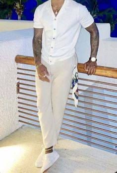 Miami Outfits Men Club, Wedding Ideas Outfit Men, Men’s Summer Looks 2023, White Vacation Outfit Men, Mens Accessories 2023, Summer Style Men 2023, Mens Date Night Outfit Classy Summer, Men’s Vacation Style 2023, Mens Street Wear 2023