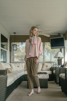 Fond Blouse in Pink Silhouette Free, Feminine Silhouette, Pull On Pants, Staple Pieces, Cotton Poplin, Harem Pants, Overalls