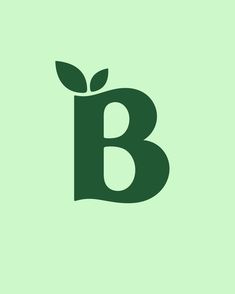 the letter b is made up of leaves and has an image of a plant on it