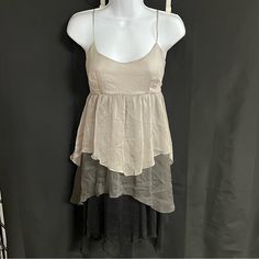 Ladies, Gray And Black Layered Flowy Mini Dress Is Sleeveless With An Elastic Back By Cecico Size Large (Nwt) Fitted Mini Dress For Summer Layering, Sleeveless Sheer Flowy Mini Dress, Flowy Sleeveless Dress For Layering, Fitted Beige Dress For Layering, Spring Black Layered Dress, Chic Flowy Dress For Layering, Gray Summer Dresses With Spaghetti Straps, Gray Spaghetti Strap Summer Dress, Black Mini Dress For Spring Layering