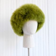 A beautiful and sophisticated handmade luxury piece with astonishing design. It's incredibly soft, fluffy, lightweight, warm and provides the perfect fit! This is the ultimate Alpaca fur hat! If you want pure luxury, this is it. No alpacas are harmed for this purpose. No two hats are exactly the same shade, so natural variations in color should be expected. Individually made, so each hat fits slightly differently. split 100% Super Baby Alpaca Shell: 100% Polyester Made from Guilt-Free Fur; no Al Dreamy Fashion, Funky Hats, Green Fur, Grey Fur, Fur Headband, Hat Fits, Alpaca Fiber, Knit Alpaca, Hat Stands