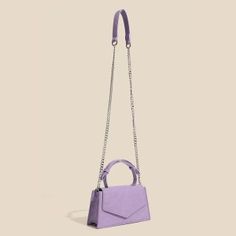 Décadence Handbag Metal Chain Ladies Trendy Elegant Crocodile Pattern Bag For Gift, Elegant Crocodile Pattern Shoulder Bag As Gift, Elegant Evening Bag As Fashion Accessory, Formal Handheld Satchel With Chain Strap, Elegant Evening Bag With Crocodile Pattern, Trendy Formal Satchel With Crocodile Pattern, Formal Purple Shoulder Bag With Chain Strap, Purple Chain Strap Shoulder Bag For Formal Occasions, Elegant Purple Top Handle Shoulder Bag