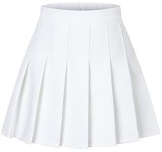 PRICES MAY VARY. Material: 95% Polyester 5% Spandex Soft and drape well fabric makes beautiful hems and pleated details Side hidden zipper with back elastic closure Skort style skirt with safety shorts attached Pleated design lovely A-line skirt for all girls Safety Shorts, Short Pollera, Womens Pleated Skirt, White Pleated Skirt, Athletic Skort, Tennis Skirts, Girls High, Pleated Shorts, Casual Skirts