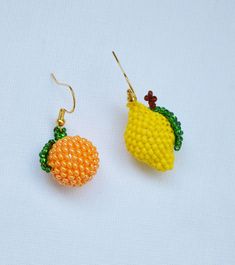 Lemon Beaded Dangle earrings gold hoops Fruit jewelry small earrings tiny Drop Funny food gift for daughter 100% handmade total length 4.00 cm lemon length 2.6 cm (1 inch) ● If you want different color or size, feel free to let me know before ordering and I will make it to order in 3-5 days. Please note that due to lighting effects, monitor's brightness, contrast and other settings, there might be some slight differences in the color tone/shade of the web site's photo and the actual item. Though Cheap Yellow Tiny Beads Earrings, Yellow Round Beaded Earrings For Gifts, Gold Earrings With Fruit Design For Gift, Yellow Fruit Design Earrings For Gift, Yellow Fruit Design Earrings As Gift, Yellow Fruit Design Earrings Gift, Yellow Dangle Beaded Earrings For Gifts, Yellow Drop Beaded Earrings As Gift, Yellow Beaded Drop Earrings As Gift