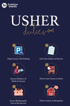 the user guide for usher duties is shown in this screenshoter's image