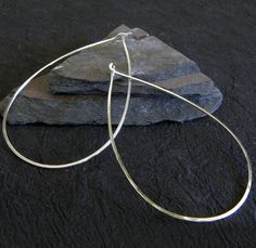 Tear Drop Hoop Earrings Long Pictures, Urban Jewelry, Drop Hoop Earrings, Jeweled Earrings, 2 Earrings, Small Gift Boxes, Dream Style, Hammered Silver, Oxidized Sterling Silver