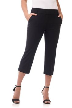 Secret Figure Pull-On Knit Bootcut 5 Pocket Pant – Rekucci Stretch Cropped Leg Office Pants, Elastane Cropped Leg Pants For Workwear, Stretch Cropped Leg Dress Pants For Business Casual, Straight Hem Stretch Bottoms For Workwear, Classic Cropped Leg Dress Pants For Office, Stretch Dress Pants For Work With Straight Hem, Fitted Cropped Leg Dress Pants For Business Casual, Stretch Straight Leg Work Pants For Office, Stretch Cropped Leg Pants For Business Casual