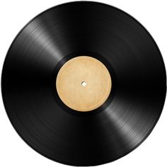 an old black record on white background with clipping area for text or image photo