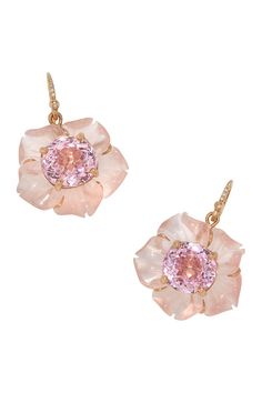 IRENE NEUWIRTH JEWELRY-Tropical Flower Rose Quartz Earrings-ROSE GOLD Pjo Dr, Irene Neuwirth Jewelry, Theatrical Romantic, Carved Flowers, Rose Gold Quartz, Rose Quartz Earrings, Soft Autumn, Irene Neuwirth, Tropical Flower