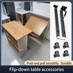 an image of a kitchen table that has been made into a fold down table for storage