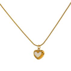 Heart Shell Pendant Necklace Stainless Steel Collar, Gold Heart Necklace, Silver Heart Necklace, Shell Pendant, Shell Necklaces, Love Necklace, Gold Plated Necklace, Metal Necklaces, Gold Plated Chains