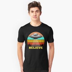 Get my art printed on awesome products. Support me at Redbubble #RBandME: http://www.redbubble.com/people/osamamohamad/works/43493735-alien-ufo-i-want-to-believe?p=t-shirt&style=mens&asc=u Alien Tshirt, I Want To Believe, T Shirt Style, Tshirt Colors, I Want, Shirt Style, Classic T Shirts, My Art, Awesome Products