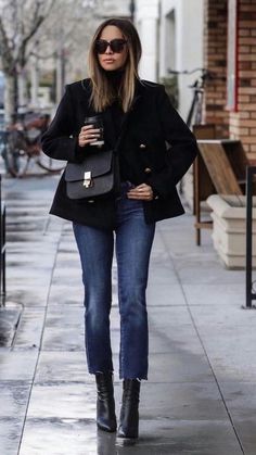 Looks Jeans, Looks Pinterest, Style 2023, Mode Casual, 가을 패션, Winter Fashion Outfits, Fall Winter Outfits, Outfits Casuales, Black Jacket