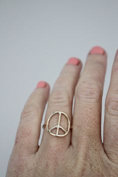 Bohemian Rings For Everyday Wear, Bohemian 14k Yellow Gold Rings, Bohemian Everyday Rings, Bohemian 14k Gold Ring Jewelry, Bohemian 14k Gold Ring, Gold Jewelry With Peace Sign For Gift, Gold Peace Sign Jewelry Gift, Bohemian 14k Gold Ring As A Gift, Bohemian 14k Gold Rings As Gift