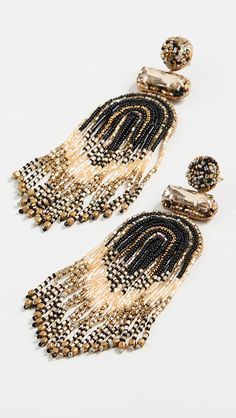 Deepa Gurnani Deepa by Deepa Gurnani Ishani Earrings | SHOPBOP Artisan Gold Earrings With Beaded Fringe, Traditional Fringe Beaded Drop Earrings, Gold Artisan Beaded Fringe Earrings, Traditional Beaded Fringe Chandelier Earrings, Traditional Beaded Tassel Dangle Earrings, Traditional Beaded Dangle Earrings With Tassels, Artisan Jewelry With Beaded Fringe, Handmade Artisan Tassel Earrings, Traditional Gold Jewelry With Beaded Fringe