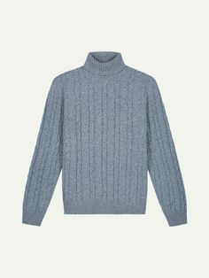 Light Blue cable knit turtleneck for men from Aurélien. Made in Italy. Extrafine merino wool. Turtleneck For Men, Cable Knit Turtleneck, Cable Knit Scarf, Knit Art, Hand Knit Scarf, Roll Neck Sweater, Knit Turtleneck, Gray Design, Ralph Lauren Collection