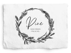 the logo for pine hand drawn png & svg