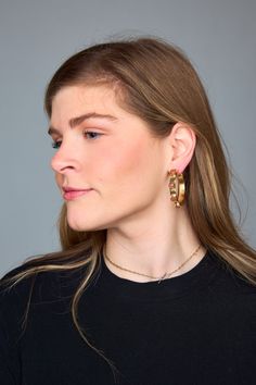 Our Maria Earrings by Ever Alice are an effortless way to complete your favorite outfit and are sure to transition into any season. 30mm 18kt gold over silver over brass Sterling silver post Nickel free This item is FINAL SALE. Trendy Gold-tone Jewelry With Matching Earrings, Everyday Single Gold Plated Earring, Hypoallergenic Gold Plated Jewelry, Gold Round Plug Earrings, Trendy Gold Plated Jewelry With Matching Earrings, Hypoallergenic Gold-tone Brass Jewelry, Gold-tone Everyday Earrings, Everyday Gold-tone Pierced Jewelry, Gold-tone Jewelry With Matching Earrings For Everyday