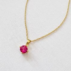 Gold filled hot pink pendant strung on a 14k gold filled rope chain. Length: 18" Chain: 14k gold filled rope chain Chain does not turn, tarnish, or rust Pendant: 18mm with bail Handmade with the highest standards & quality materials. Includes 100% organic cotton jewelry pouch This item is made to order and shipped with love from our studio located in West Chester, PA. *Click here to learn more about gold filled jewelry Pink Cable Chain Jewelry Gift, Rose Gold Jewelry With Rope Chain For Gift, Pink Gold Plated Round Necklace, Rose Gold Rope Chain Necklace Gift, Pink Cable Chain Necklace Gift, Pink Cable Chain Necklace For Gift, Pink Cable Chain Necklace As Gift, Pink 14k Gold Filled Jewelry For Gift, Pink 14k Gold Filled Jewelry Gift