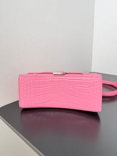 Size: 23cm*10cm*24cm It comes with Dust box, Care manual, Tag, and Paper bag. Pink Rectangular Chain Bag, Pink Rectangular Bag With Silver-tone Hardware, Pink Square Box Bag With Gold-tone Hardware, Pink Rectangular Shoulder Bag With Silver-tone Hardware, Luxury Pink Shoulder Bag With Turn-lock Closure, Balenciaga Bag, Luxury Accessories, Tote Backpack, Cute Bag