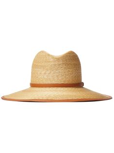 almond beige/brown straw leather trim VLogo Signature gold-tone logo plaque interwoven design centre-dent crown curved wide brim Straw Fedora Hat, Fedora Hat Women, Straw Fedora, Dolce E Gabbana, Colored Leather, Fedora Hat, Beige Brown, Wide Brimmed, Leather Trim