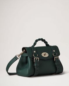 Mini Alexa | Mulberry Green Heavy Grain | Women | Mulberry Alexa Bag, Mulberry Alexa, Bag Names, Leather Cross Body Bag, Leather Cross, 10th Anniversary, Alexa Chung, How To Dye Fabric, Everyday Essentials