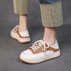 RAIIFY - Stylish Casual Shoes Online Store Leather Lace-up Shoes With Stitched Sole And Flat Heel, Synthetic Lace-up Shoes With Contrast Sole, Brown Platform Sneakers With Round Toe, Summer Platform Sneakers With Round Toe, Casual Cream Lace-up Shoes With Round Toe, Trendy Leather Lace-up Closed Toe Shoes, Casual Synthetic Lace-up Shoes With Round Toe, Casual White Lace-up Shoes With Leather Sole, Faux Leather Round Toe Lace-up Shoes With Rubber Sole