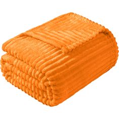 an orange blanket folded on top of each other