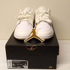 Title: Air Jordan 1 Low Color: Sail/White/Laser Fuchsia/Light Laser Orange Size: 6y=7.5w Style:Fv8486 181 You Can't Deny It: The Aj1 Is A Classic. It's Back With Crisp Leather, Pops Of Color And Classic Air Cushioning To Keep You Looking Fresh And Feeling Comfortable. A Debossed Wings Logo And Embroidered Jumpman Add Heritage Jordan Style You Can't Help But Show Off. Benefits Real And Synthetic Leather In The Upper Offers Durability And Structure. Encapsulated Nike Air Unit Helps Provide Lightwe White Jordan Shoes With Gum Sole For Streetwear, White Low-top Jordan Shoes With Perforations, White Jordan Shoes With Gum Sole And Round Toe, Jordan 1 Low Women, Black White Jordans, Jordan 1 Mids, Jordan Style, White Jordans, Wings Logo