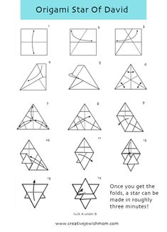 how to make an origami star of david with pictures and instructions on it