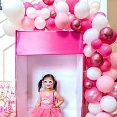 Oh so glamorous! Our bright, hot pink, pastel pink, and rose gold balloon arch kit is the perfect statement backdrop for the pink party of your dreams! Stream shades of pink balloons down a life-size doll box (not included), on a bouncy castle, as an Instagram-worthy backdrop, or for a pop of color by the dessert table! The options are endless! Our balloon arch kits are stylish, fun, and surprisingly simple to put together - no experience required! Your order comes with a detailed how-to guide t How To Make A Barbie Box Photo Booth, Diy Barbie Box Photo Booths, Shades Of Pink Balloons, Diy Barbie Birthday Party Ideas, Bachelorette Party Decorations Pink, Barbie Table Decorations, Barbie Dessert Table, Pink Party Balloons, Pink Barbie Party