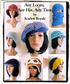 Scarlett Royale Loom Knit Pattern eBook: Any Hat, Any Loom, Any Time Pattern Fun Loom, Loom Hats, Loom Knit Hat, Knifty Knitter, Loom Craft, Knitting Hat, Knitting Hats, Peg Loom, Loom Knitting Projects