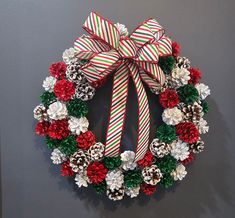 a christmas wreath hanging on the wall