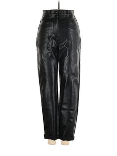 Wilfred Faux Leather Pants Size: 00 Black Bottoms - used. 100% POLYURETHANE, Cropped, High Rise | Wilfred Faux Leather Pants - High Rise: Black Bottoms - Size 00 Black Faux Leather Pants, Black Pants Casual, Faux Leather Pants, Black Bottoms, Black Faux Leather, Casual Pants, Harem Pants, Womens Bottoms, Leather Pants