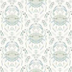 Annapolis Teal Crustation Wallpaper Wallpaper Blend Wallpaper, Grey And White Wallpaper, Brewster Wallpaper, Coastal Wallpaper, Sandberg Wallpaper, W Wallpaper, Bleu Pastel, Tropical Wallpaper