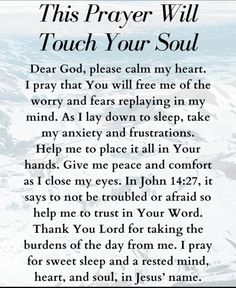 a poem with the words, this prayer will touch your soul