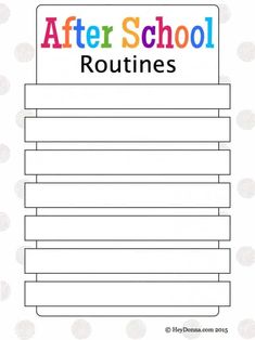 the after school routine is shown in this printable file for students to practice their writing skills