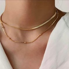 New! 14k Gold Filled, Brass Won’t Tarnish Hypoallergenic, Nickel Free Cadena Para Mujer This Listing Is For The Beaded Necklace Only Beaded Snake, Free People Necklace, Gold Tassel Necklace, Wedding Studs, Mesh Necklace, Layered Choker Necklace, Gold Water, Blue Beaded Necklace, Golden Necklace