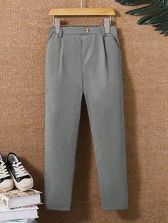 Tween Boy Solid Color Casual Jogger Pants Grey Casual   Fabric Plain Tapered/Carrot Non-Stretch  Tween Boys Clothing, size features are:Bust: ,Length: ,Sleeve Length: Jogger Pants Casual, Boys Plaid, Casual Joggers, Boys Bottoms, Elastic Waist Pants, Boys Clothing, Kids Sleepwear, Printed Pants, Drawstring Pants