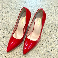 She&In Patent Leather Red 5 Inch Heels Never Worn Beautiful For Night Out Or Dress Up Shein Shoes, Stiletto Pumps, 5 Inch Heels, Shoes Women Heels, High Heel, Patent Leather, Night Out, Shoes Heels, High Heels