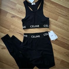 Brand New With Tags Super Stretchy And Comfy Material. Usually Wear Size S (32c) For Sports Bra But This Xs Feels Like S - Originally $630 For The Bra & $940 For The Leggings Celine Top, Beautiful Life, Life Is Beautiful, Sports Bra, Leggings, Brand New, Black And White, Bra, Tags