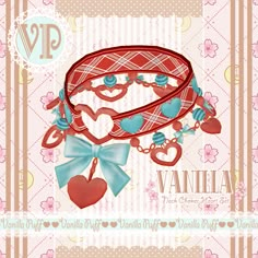 a valentine's day card with hearts and bows on the front, and a bow tie