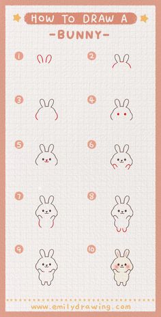 The Ultimate Guide on How to Draw a Bunny Basic Sketches For Beginners, Basic Doodles For Beginners, How To Draw A House Step By Step, Basic Drawing For Beginners, Basic Doodles, Bunny Doodle, Draw A Bunny, Bunny Drawing