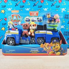 the paw patrol chase vehicle is in its original box, and it's ready to go on sale