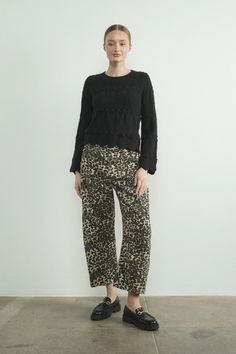 We get you in touch with your wild side with the new Leopard Baggy Jeans. Available in a bold leopard print, these trendy barrel jeans offer wide-leg openings and a baggy fit that is ultra-slouchy and relaxed. features an hourglass shape, seam detailing, mid-rise waist, belt loops, zip fly, wide leg, and back patch pockets 100% cotton Machine wash cold, hang to dry Imported Printed Denim Pants, Barrel Jeans, Leopard Jeans, Animal Print Pants, Open Sweater, Hourglass Shape, Print Pants, Printed Denim, Brown Sweater