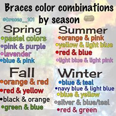 Dental Braces Color Combination, Cute Braces Colors Ideas, Fall Braces Colors Ideas, Fall Braces Colors, Brace Ideas, Braces Problems, Braces Journey