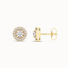 The Round Halo Studs feature a center diamond embraced by smaller round gems in a micro pave setting—a symphony of brilliance and delicate design echoing the beauty of the diamonds. With a vintage-style charm, these studs encapsulate the magic of timeless designs. Round Halo, Delicate Design, Pave Setting, Micro Pave, Keepsake Boxes, Timeless Design, The Magic, The Beauty, Halo