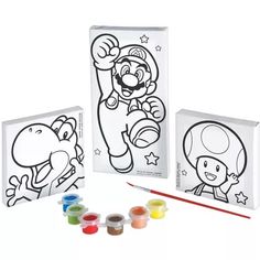 an image of mario bros coloring set